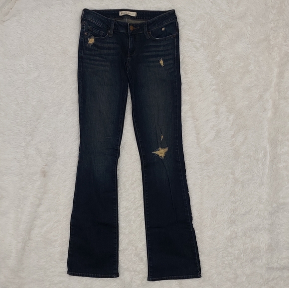 BULLHEAD BLACK Womens Juniors Bootcut Jeans Sz 3R, Stretch Dark Wash  Distressed - Picture 2 of 8